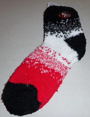 SAN FRANCISCO 49ers NFL TEAM APPAREL FUZZY PLUSH FLEECE SOCKS MEDIUM BLACK   NWT Cover
