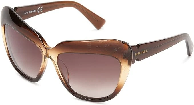 Gafas de sol para mujer Diesel DL0047 50F marrón ojo de gato marrón degradado 59-14-135 mm Foto 1 de 3