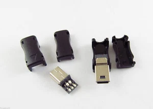 1pcs Mini USB 5 Pin Male Plug Socket Connector with Plastic Cover for DIY - Picture 1 of 2