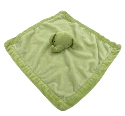 Tiddliwinks Elephant Green Lovey Security Blanket Baby Plush Head Green Clean - Image 1 of 4