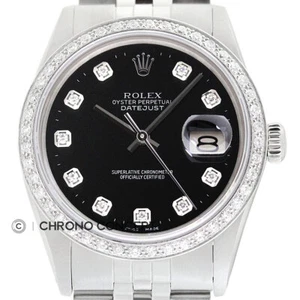 Rolex Mens Datejust Diamond 18K White Gold & Stainless Steel Quickset Watch - Picture 1 of 9