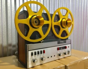 ONE PAIR   New  10.5" Reels and One PAIR nab hub Anodized  Aluminum   Golden - Picture 1 of 5