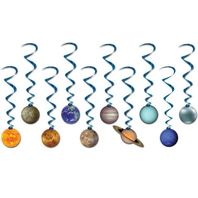Solar System Space Whirls 10 Pack Outer Space Spaceship Party Hanging Decoration - Image 1 of 1