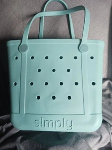 Simply Southern Tote-Turquoise Blue -with clear zippered insert - Picture 1 of 22