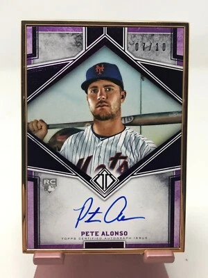 2019 TOPPS TRANSCENDENT ROOKIE AUTO PURPLE PETE ALONSO NEW YORK METS 07/10 - Image 1 of 4