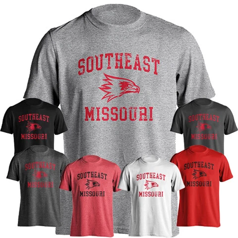 Southeast Missouri State University Redhawks Tee Retro Distressed Logo T-Shirt Cover