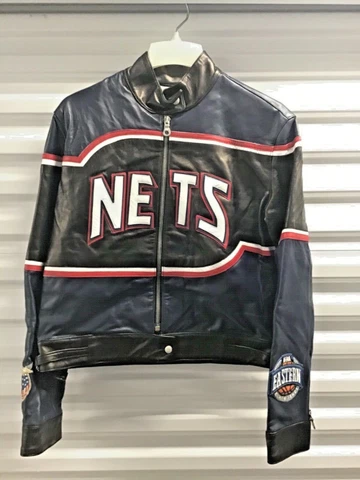 NEW NBA NEW JERSEY NETS LAMBSKIN HAMILTON JACKET -WOMENS - Large Cover