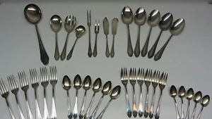 Konvolut alte Silberauflage Silber Silberschrott Martin 90 er Silber 36 Teile - Bild 1 von 10