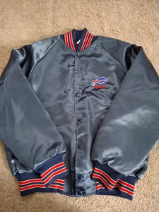 Vintage Buffalo Bills Jacket 80’s 90’s  Satin Bomber Made In USA L RARE  - Picture 1 of 10