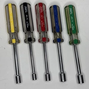 Master Pro USA 5pc SAE 5pt Nut Driver Set Hollow Shaft 3/16,1/4,5/16,11/32, 3/8 - Picture 1 of 19