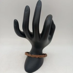 Bracciale unisex vintage in rame massiccio intrecciato intrecciato - Foto 1 di 8