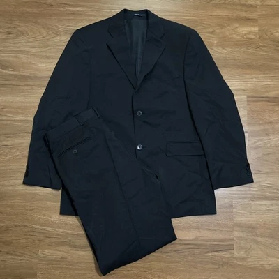 Brandini Hombres 38S Gris Oscuro 100% Lana Hombre Chaqueta Pantalones Traje 32W Pantalones Foto 1 de 4