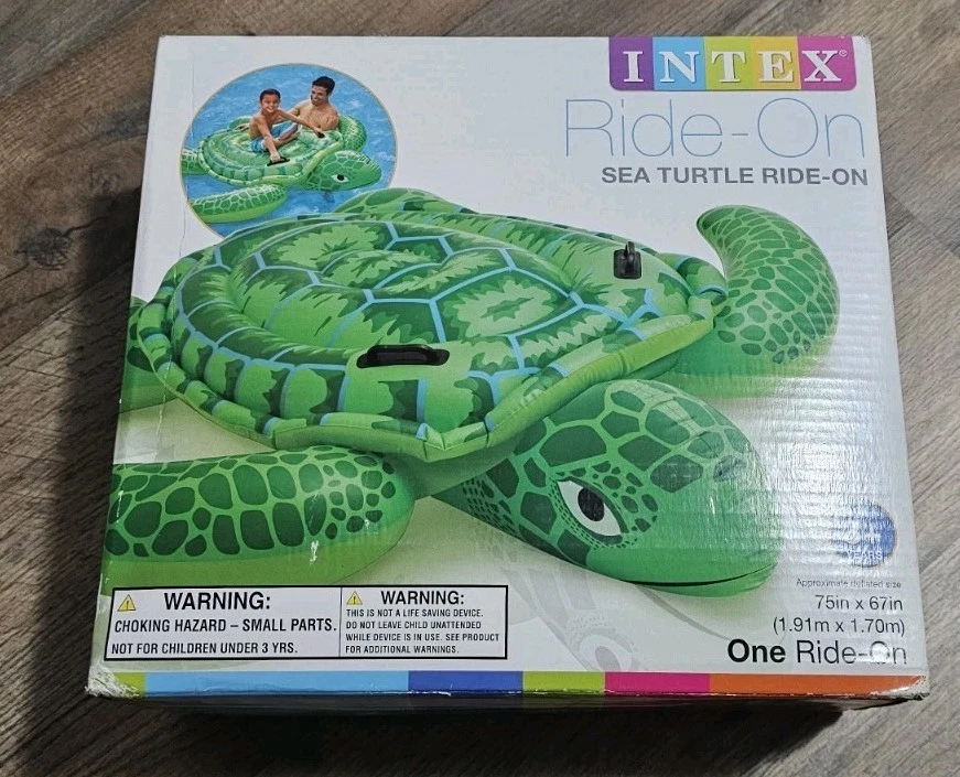 2014 New In Box Intex Larger Sea Turtle Ride On 75” x 67”  - Image 1 of 1