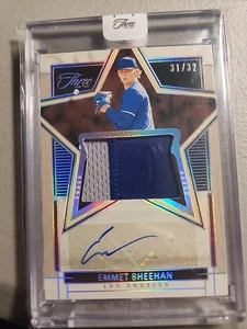 2024 Panini THREE AND TWO Prospect ROOKIE JERSEY AUTO Emmet Sheehan /32 Dodgers - Picture 1 of 2