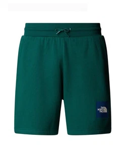 Pantaloncini Shorts UOMO The North Face Box Nse Regular Short Verde Deep Coton - Imagen 1 de 10