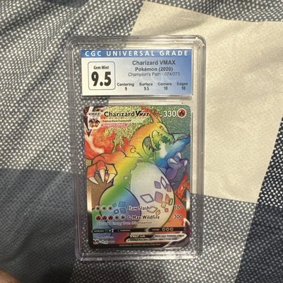 CGC 9.5 Charizard VMAX 074/073 Champions Path Secret Raro Arco Iris Foto 1 de 4