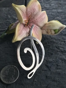 Große Sterling 925 Initiale "D" Pin Statement Stück - Bild 1 von 10