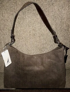 Bolso de Hombro Hobo Mediano Gamuza Marrón Nautica Vintage Nuevo con Etiquetas - Imagen 1 de 9