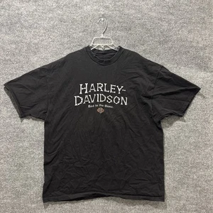 Vintage 90’s Harley Davidson Skelton Bones Spell Out Black Graphic T-Shirt Men’s - Bild 1 von 9