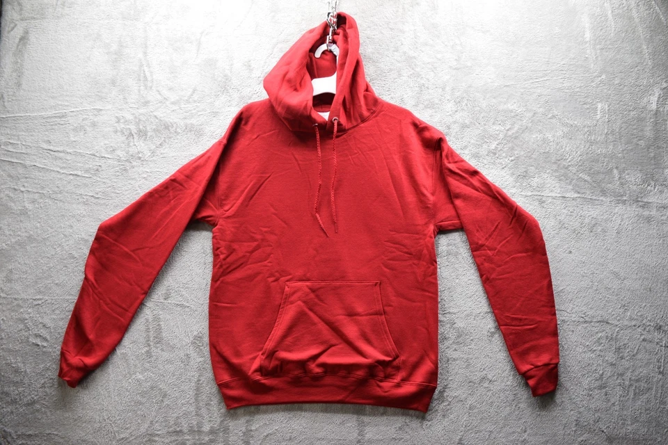Hanes Ecosmart Hooded Sweatshirt, Athletic Crimson, Size S - New - Image 1 of 4