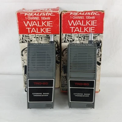 2 QTY Realistic Citizen Band CB TRC-87 Handheld Walkie Talkie 1 Channel TESTED - Image 1 of 4