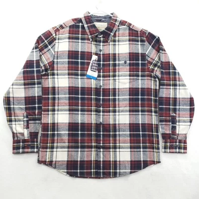 NEW Weatherproof Vintage Shirt Mens Large Red Plaid Flannel Button Long Sleeve - Image 1 of 4