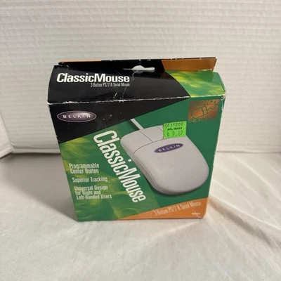 Belkin Off White Beige 3-Button Combo Wired USB Serial PS/2 Mouse F8E201 - Image 1 of 3