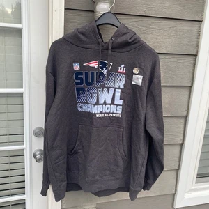 Herren Super Bowl Champions England Patriots Hoodie Sweatshirt grau NFL Football - Bild 1 von 14
