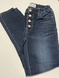 Jordache Super Skinny Jeans Girls Sz 12 Stretchy Snap Button Drkezy - Picture 1 of 15