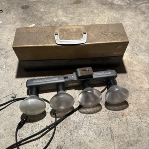 Smith Victor GL43 4 Socket Movie Photography Light Bar w/ Metal Case Works! - Picture 1 of 2