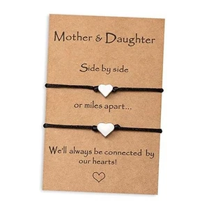 Mom Gifts Mother Daughter Bracelets Mommy and Me Heart Matching Wish Hearts A - Picture 1 of 7