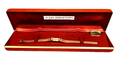 JULES JURGENSEN VTG Women Watch 6 Diamond Bezel Manual Gold fill Mira Flex Band - Image 1 of 4