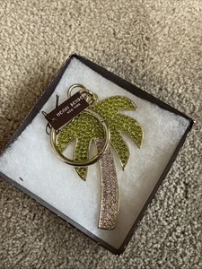 Henri Bendel New York Palm Tree Bag Charm Key Chain Rhinestone In Box - Picture 1 of 6