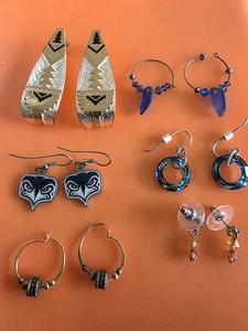 Dangle Native American Vintage Earrings Lot Artisan Openwork Design - Picture 1 of 4