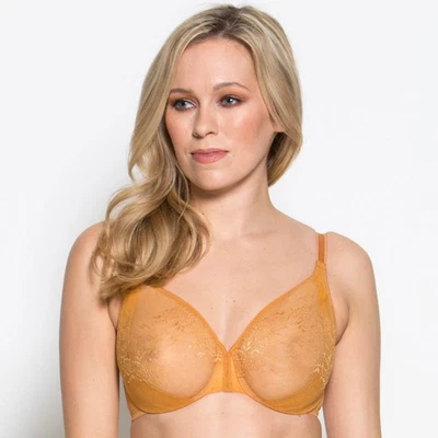 Gossard Glossies Lace Spiced Honey Bra Spiced Honey NWT Sheer Lingerie 13001 - Image 1 of 4