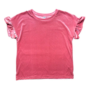 Old Navy Velter Shimmer Top Medium Pink Glitzer Rüschen Fee Girly Sparkly - Bild 1 von 6