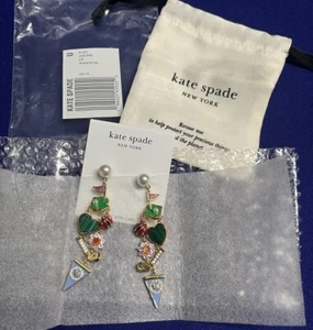 Kate Spade New York Golf Hole in One Statement Drop Earrings NEW - Picture 1 of 8