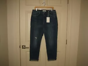 Flying Monkey Black Label ~ Womens Distressed Cuffed Boyfriend Jeans~ SZ 31-NWT - Picture 1 of 6