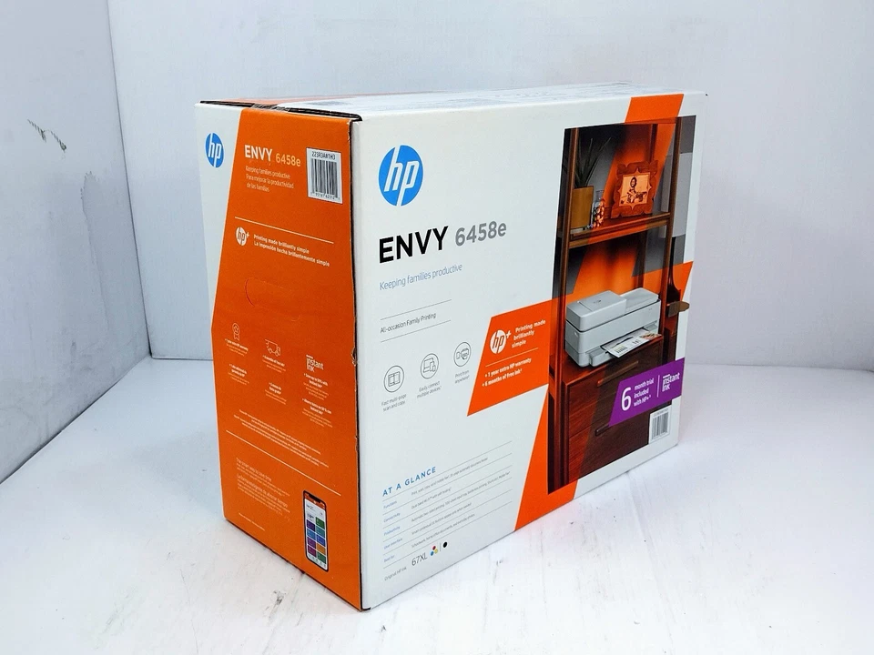HP ENVY 6458e Wireless Color Inkjet All-In-One Printer Scan Copy New Open Box - Image 1 of 4