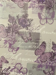 Butterfly Placemats purple Rain Flowers Garden Spring Easter Kitchen decor Set 4 - Picture 1 of 12