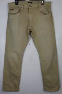 Polo Ralph Lauren Jeans Mens Size 33x30 Light Brown Varick Slim Straight Denim - Picture 1 of 11