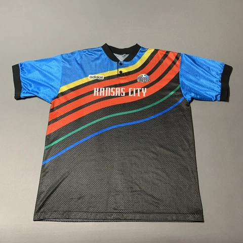 Vintage Kansas City Wizards Rainbow Jersey Adult XL MLS 1997 Home Soccer Mens Cover