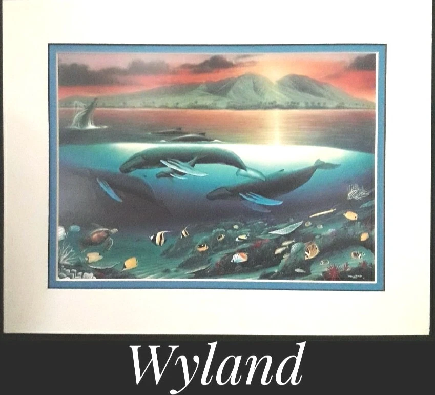 Wyland, 11" x 14" impressão de calendário de belas artes. Montado em núcleo de espuma sem ácido. NOVO! - Imagem 1 de 1