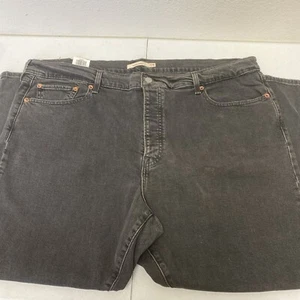 Levis Wedgie Skinny Jeans Size 22W Women's Dark Gray Distressed - Picture 1 of 9