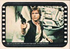 1977 Topps STAR WARS Series 3 Sticker #33 Han Solo in Action Harrison Ford A400
