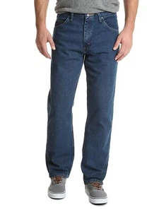 Wrangler Mens Big&Tall 5-Pocket Relaxed Fit Cotton Jean Dark Stonewash 48W x 30L - Picture 1 of 3