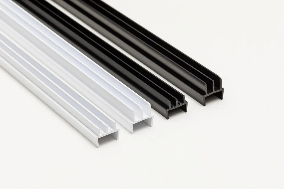 MW PROFILES Clip on Vivarium Glass Runners Track Double Channel 4mm TOP & BOTTOM 8 ft 2.44 m