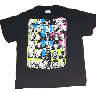 Camiseta negra Marvel Heroes Villains Mad Engine para hombre XL Spiderman Xmen Hulk Venom Foto 1 de 4