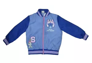Disney Lilo & Stitch Bomber Baseball Style Jacket Girl Child 6x Zip Up Easy Wash - Picture 1 of 11
