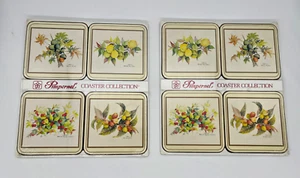 PIMPERNEL Square Cork Back Coasters Various Fruit Designs 4” England NEW Set~8 - Picture 1 of 6